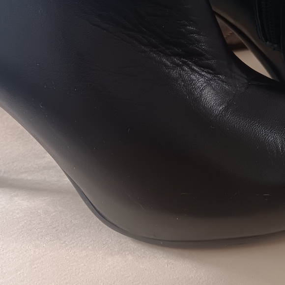 Worthington Black Leather Platform Ankle Booties Womens Size 9 - Picture 4 of 10